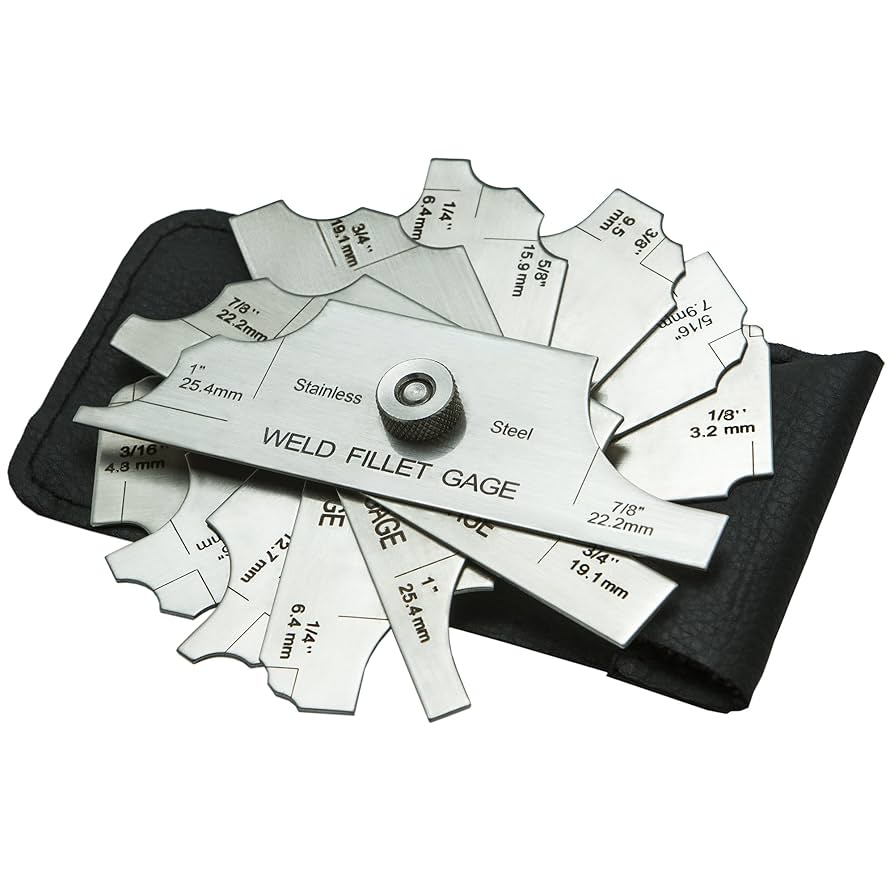 XTRAweld 7 Piece Fillet Welding Inspection Gauge Set w/ Leather Case - (1/8" - 1") - XD8A
