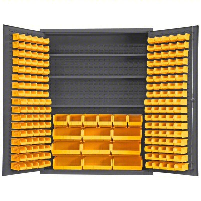 Durham MFG Bin Cabinet: 60 in x 24 in 78 in - 3 Shelves - 185 Bins - GR30161801Y
