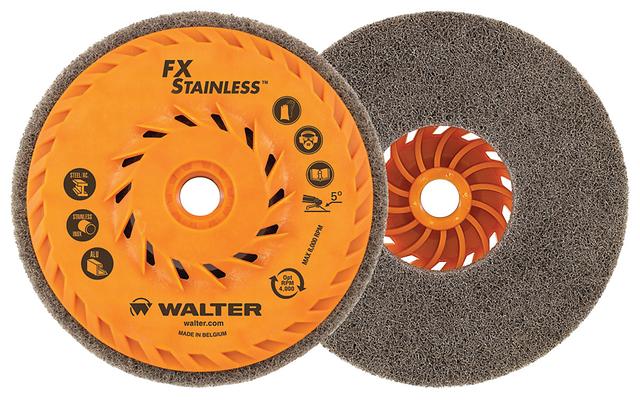 Walter FX™ Stainless Cup Wheel Finishing Disc 4-1/2" x 5/8"-11 Width - 1/2"