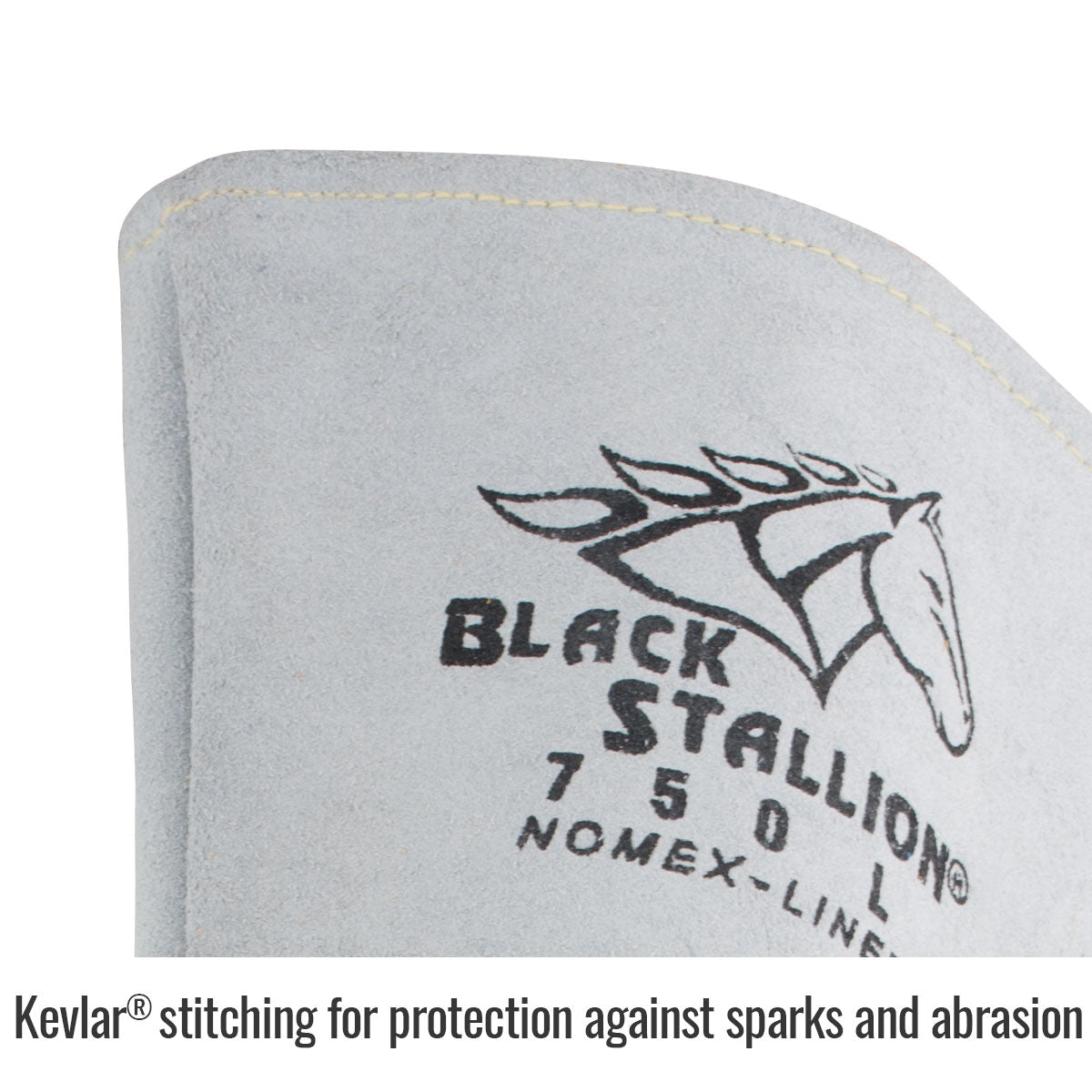 Black Stallion FR Nomex® Lined Pearl White Elkskin Stick Welding Glove Close Up