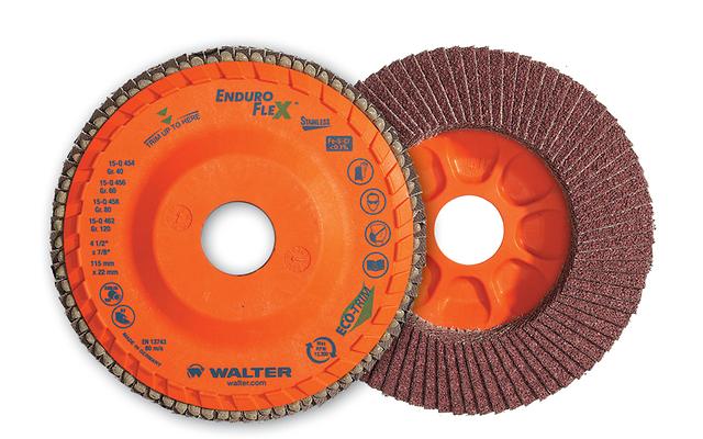 Walter ENDURO-FLEX Stainless™ Blending Disc 4-1/2" x 5/8"-11 GR: 120 Front and Back View