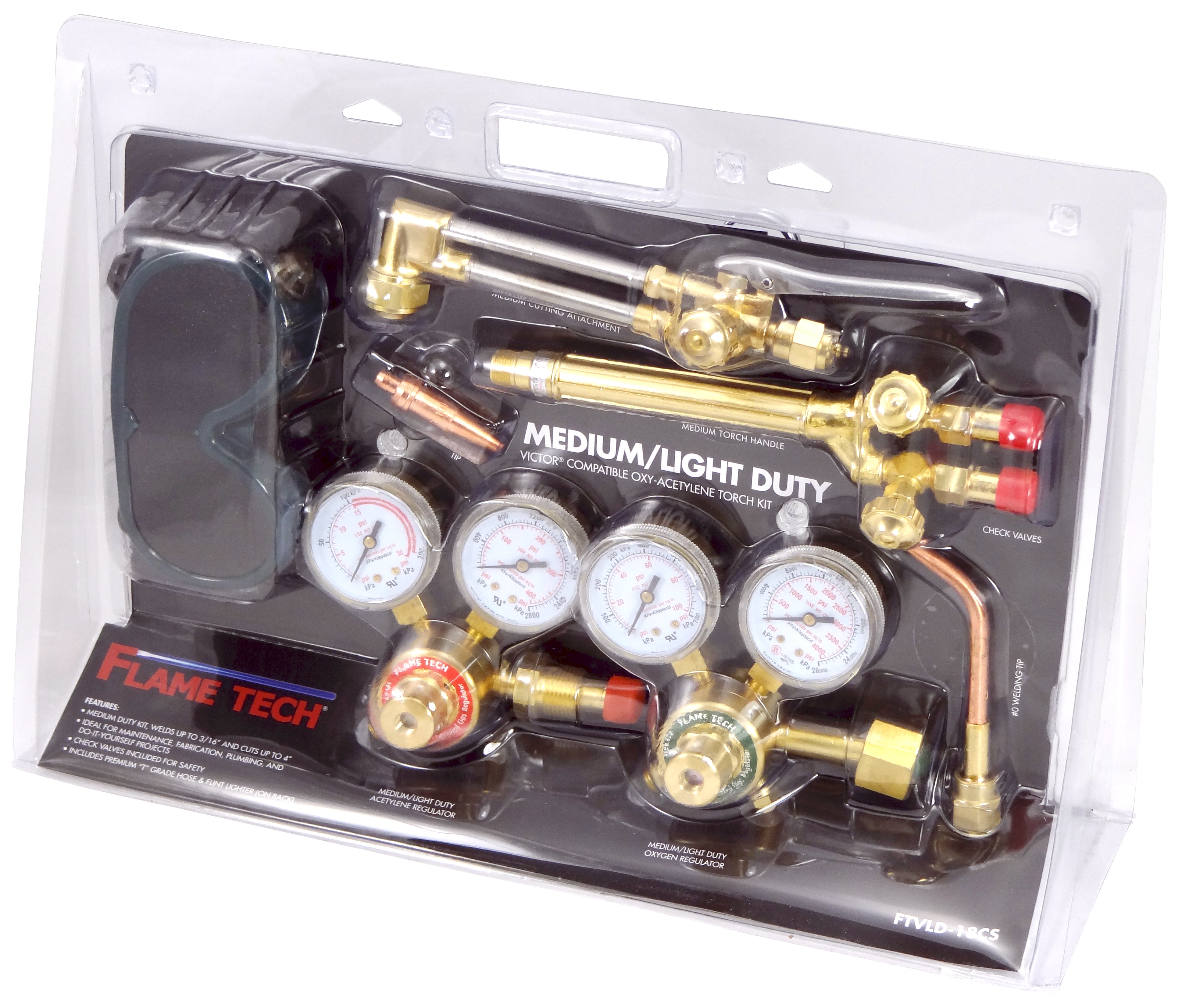 Flame Tech Light/Med Duty Cutting & Welding Outfit, V-Style (FTVLD-18CS)
