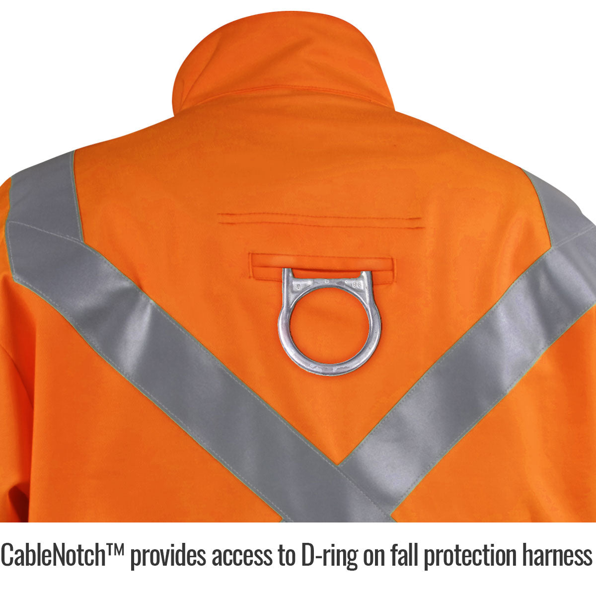 Revco Safety Welding Jacket w/ FR Reflective Tape, Safety Orange Close Up 2