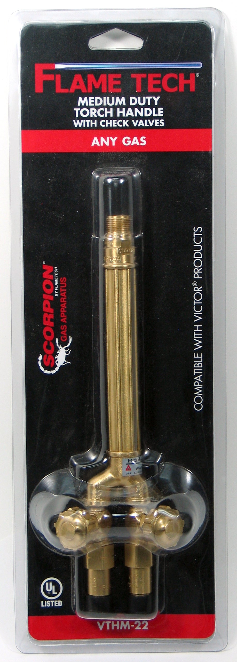 Flame Tech Medium Duty Torch Handle, V Style (VTHM-22) Front View