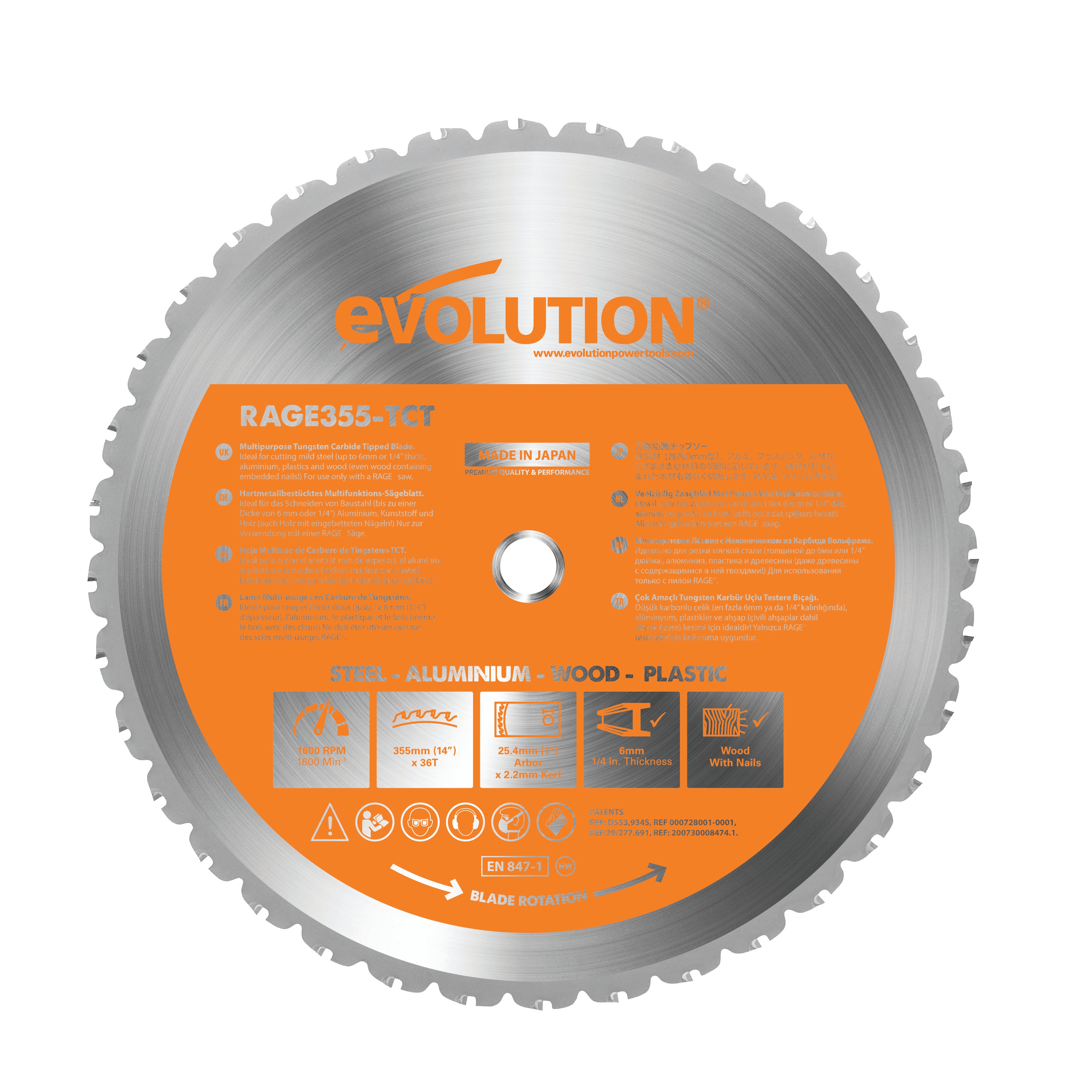Evolution 14" Multi-Purpose Cutting Blade - RAGE355BLADE