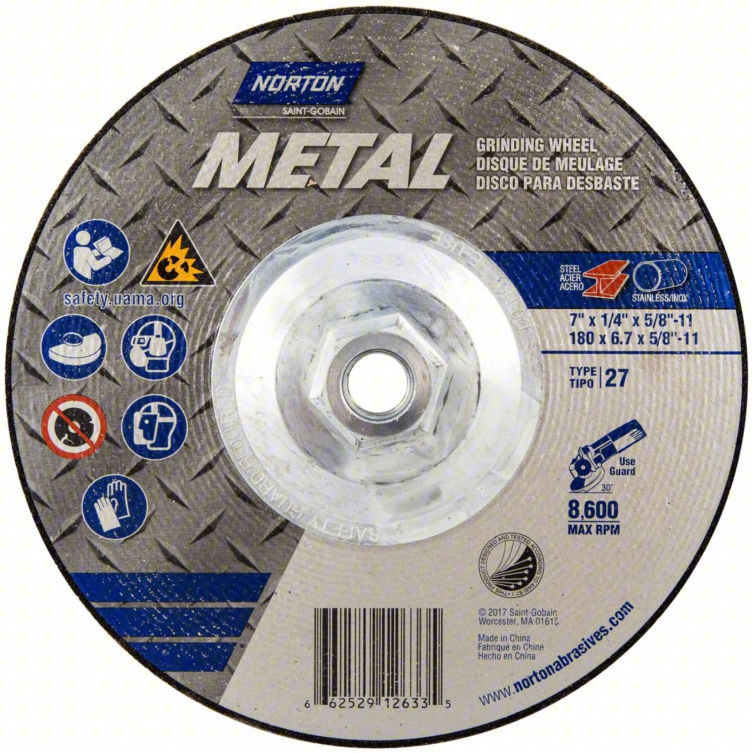 Norton Gemini Grinding Wheel 7" x 1/4" x 5/8"-11 10/pk