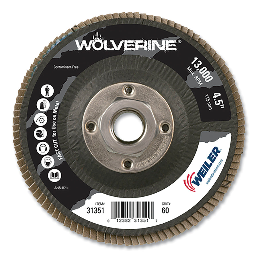 Weiler Angled Flap Disc 4-1/2" X 5/8"-11