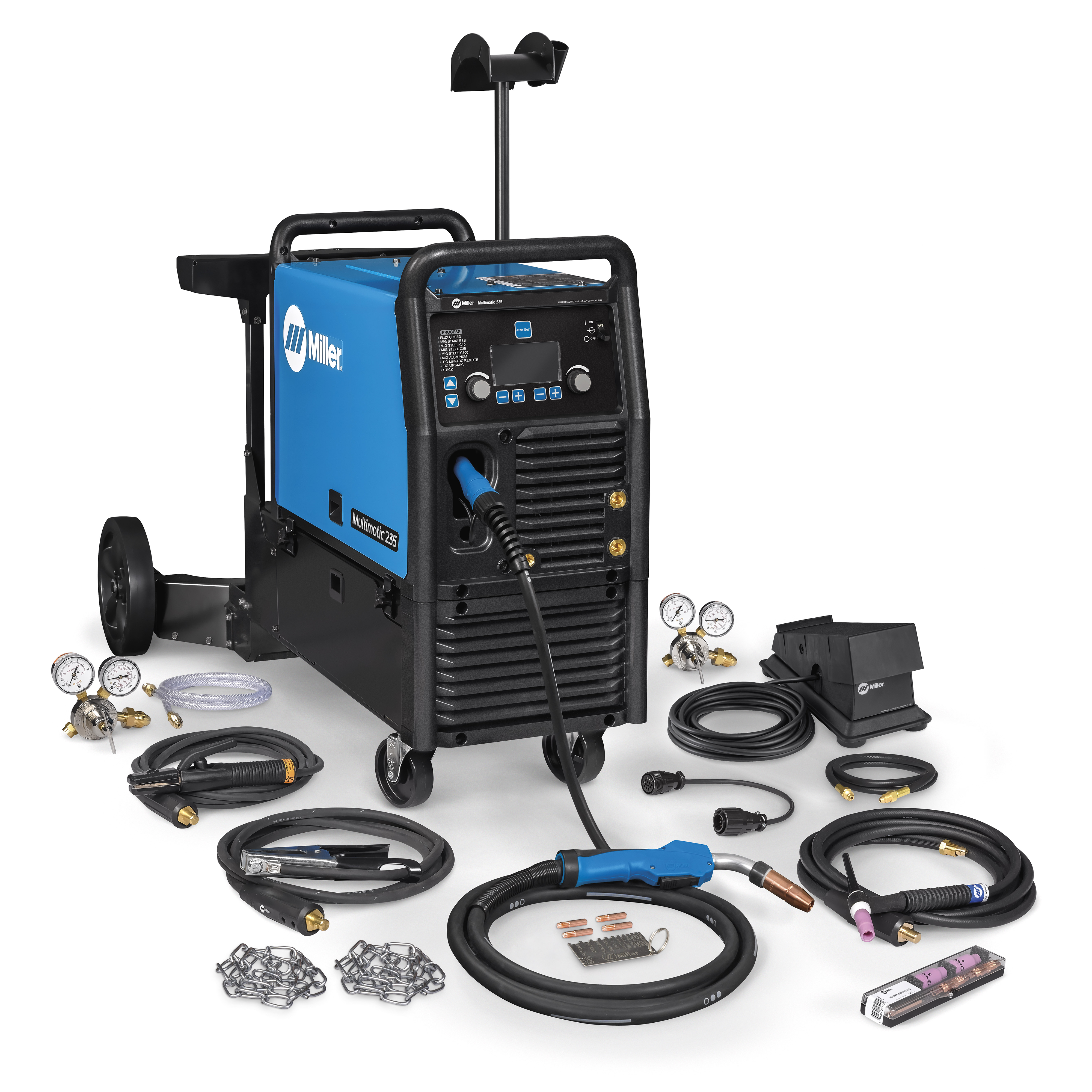 Miller Multimatic® 235 Multiprocess Welder w/ EZ-Latch™ Dual Cylinder Running Gear & TIG Kit - 240V - 951847