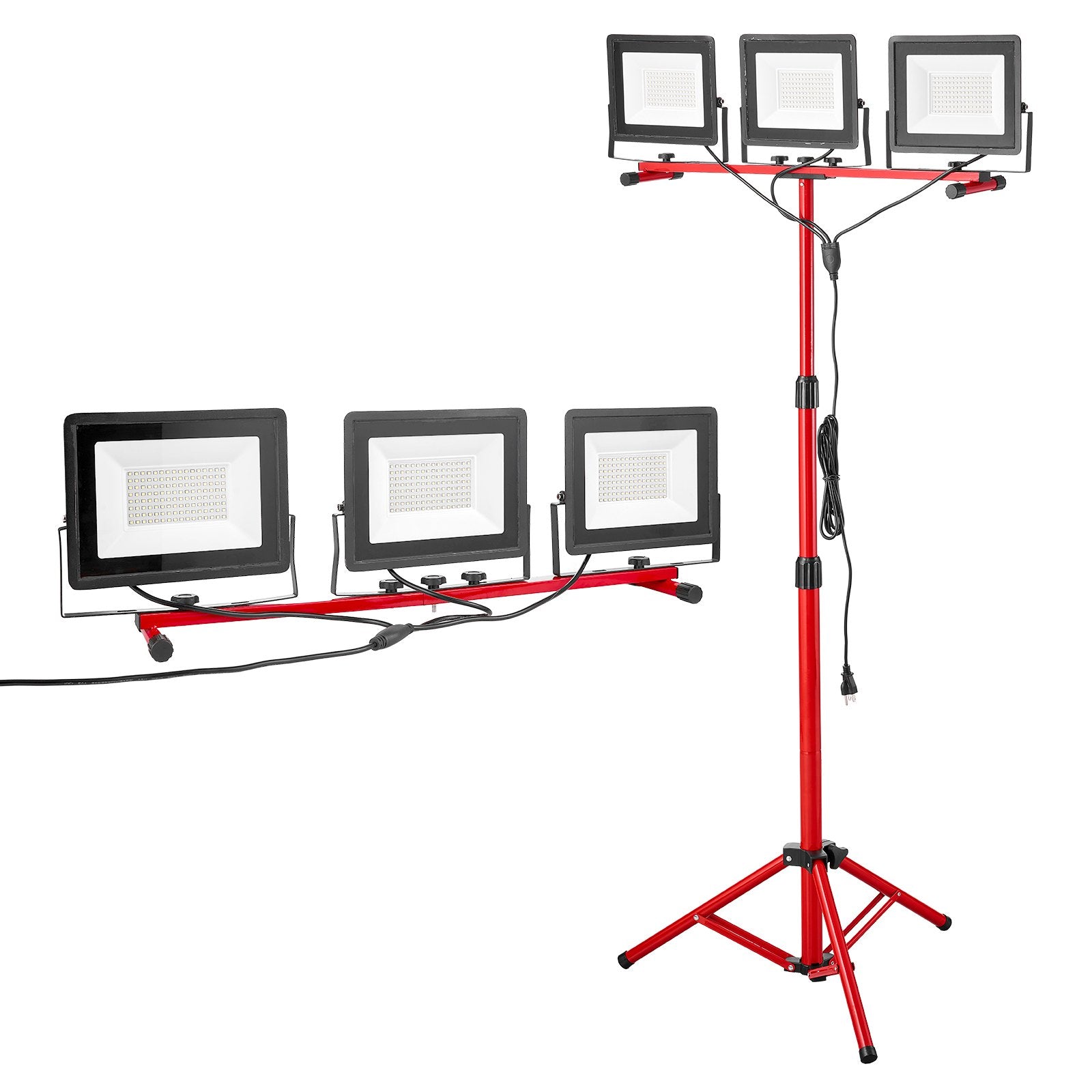 Vevor LED Work Lights 3 Adjustable Heads w/ Stand - VRRBSDGZD005
