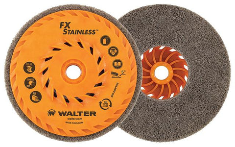 Walter FX™ Stainless Cup Wheel Finishing Disc 4-1/2" x 5/8"-11 Width - 1/2"