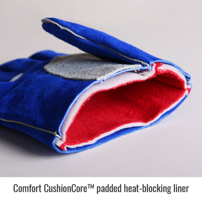 Black Stallion Side Split Cowhide Stick Glove w/ CushionCore™ Liner - 320 Close Up 3