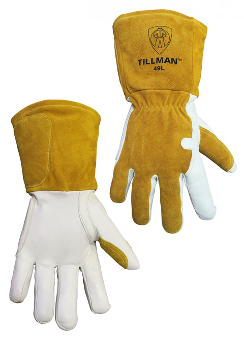 Tillman Fleece Lined Goatskin/Split Back MIG Welding Glove w/ Elastic - 49