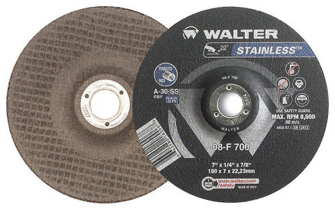 Walter STAINLESS™ Grinding Wheel 7" x 1/8" x 7/8" T27 GR:A30SS COMBO