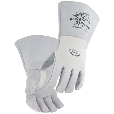 Black Stallion FR Nomex® Lined Pearl White Elkskin Stick Welding Glove