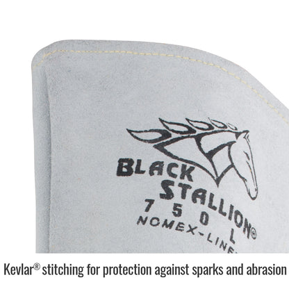 Black Stallion FR Nomex® Lined Pearl White Elkskin Stick Welding Glove Close Up