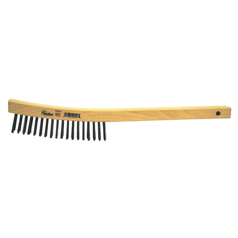 Weiler 14" Stainless Scratch Brush Curved Wood Handle
