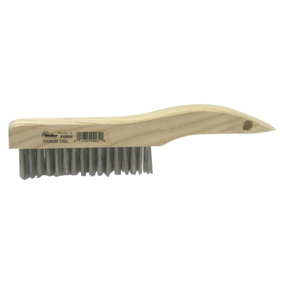 Weiler 10" Stainless Steel Scratch Brush Wood Handle