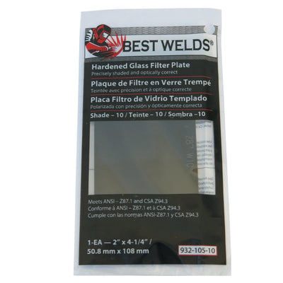 Best Welds Glass Filter Plate 2" x 4-1/4" Shade 12