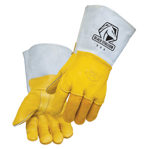 Black Stallion Wool-Lined Elkskin Winter Stick Gloves