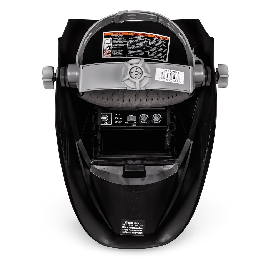 Miller Classic Series Auto Darkening Welding Helmet with ClearLight™ Lens Technology Inside view