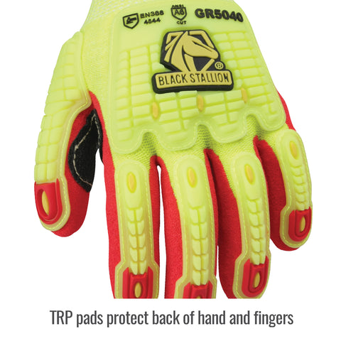 Black Stallion AccuFlex™ A6 Cut & Impact Resistant Hi-Vis Nitrile-Coated Knit Glove