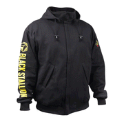 Black Stallion Full-Zip FR Cotton Hooded Sweatshirt, Black