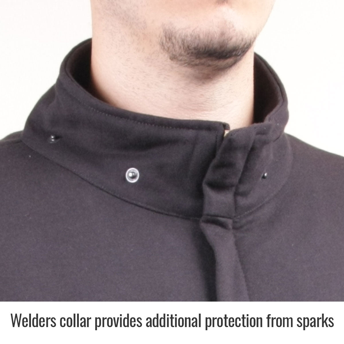 Black Stallion Full-Zip FR Cotton Hooded Sweatshirt, Black Close Up 2