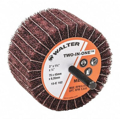 Walter TWO-IN-ONE™ Flap Wheels Sanding Wheel 3" x 1-3/4" x 1/4" GR: MEDIUM