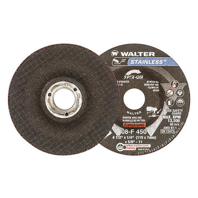 Walter STAINLESS™ Grinding Wheel 4-1/2" x 1/4" x5/8"-11 T27S GR:A30SS