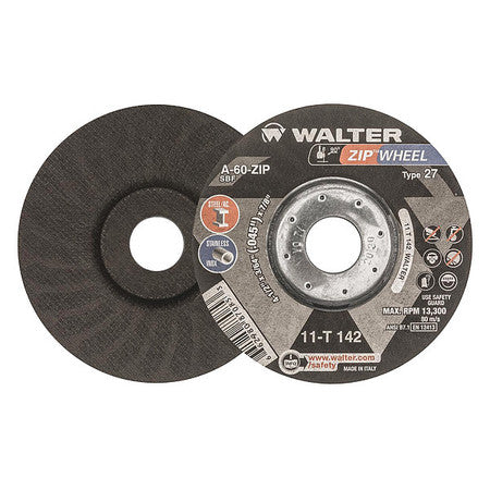 Walter Zip Wheel™ Cutting Wheel 4-1/2" x 3/64" x 7/8" T27 GR: A-60-ZIP