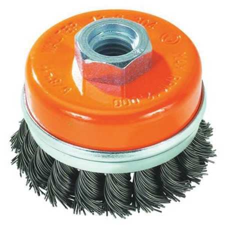 Walter Cup Brush Knot-Twisted Wire w/ Ring  3" x 5/8"-11 Wire: .020"