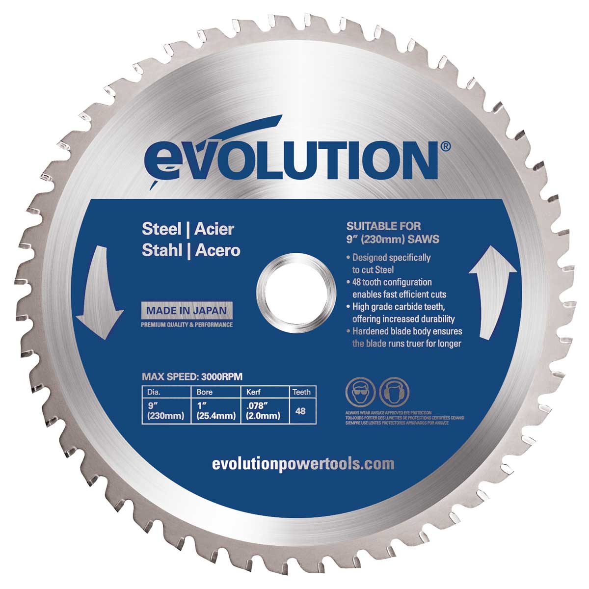 Evolution 9" Steel Cutting Blade 