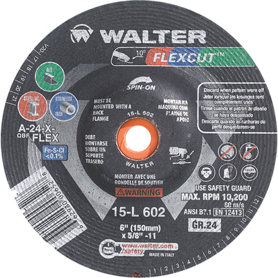 Walter FLEXCUT™ Blending Disc 6" x 5/8"-11 GR:24 Spin-on 15L602